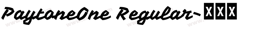PaytoneOne Regular字体转换